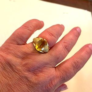 Vintage Large Citrine 14k ring